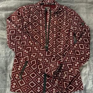 Rank 45 maroon and white soft shell jacket